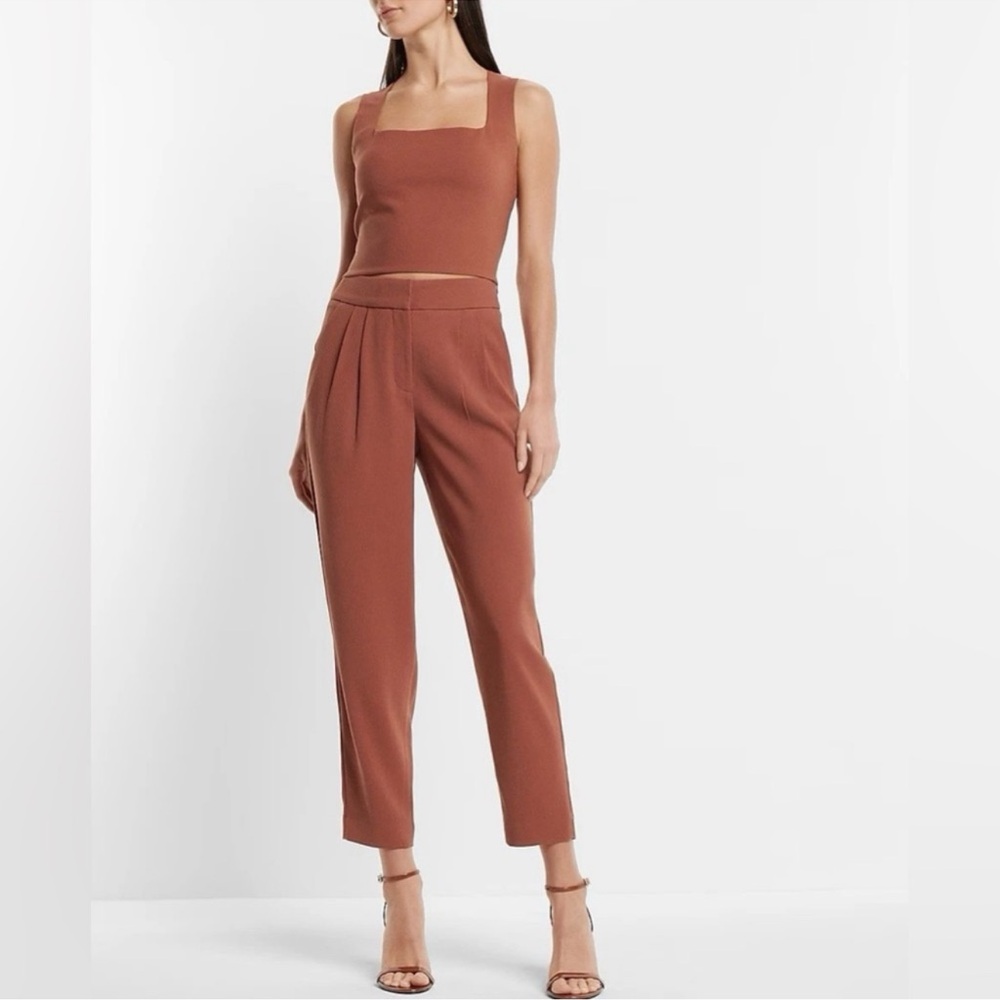 Express Women's Terracotta 
Ankle Super High Rise Ankle Pant